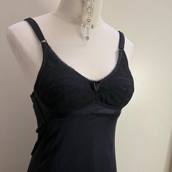 Vintage Black Lace Slip Dress - Picture 2 of 4